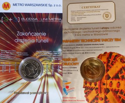 wybito pamiątkowy numizmat dla budowniczych metra